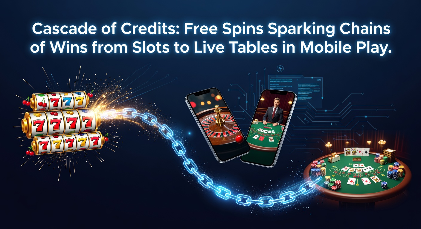 Mobile phone screen displaying a slot machine with cascading free spins and credit multipliers transitioning to a live blackjack table