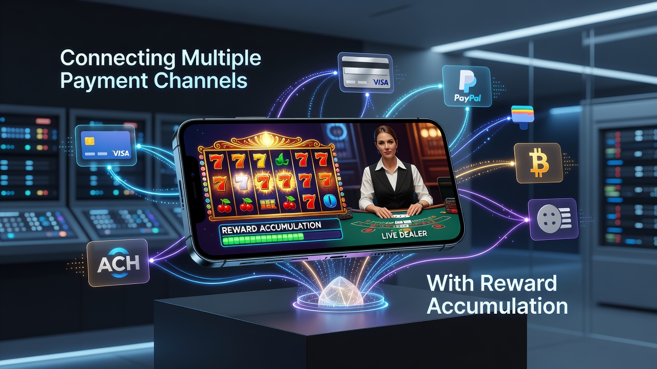 Live dealer table interface on mobile showing payment channel selection alongside accumulating loyalty rewards