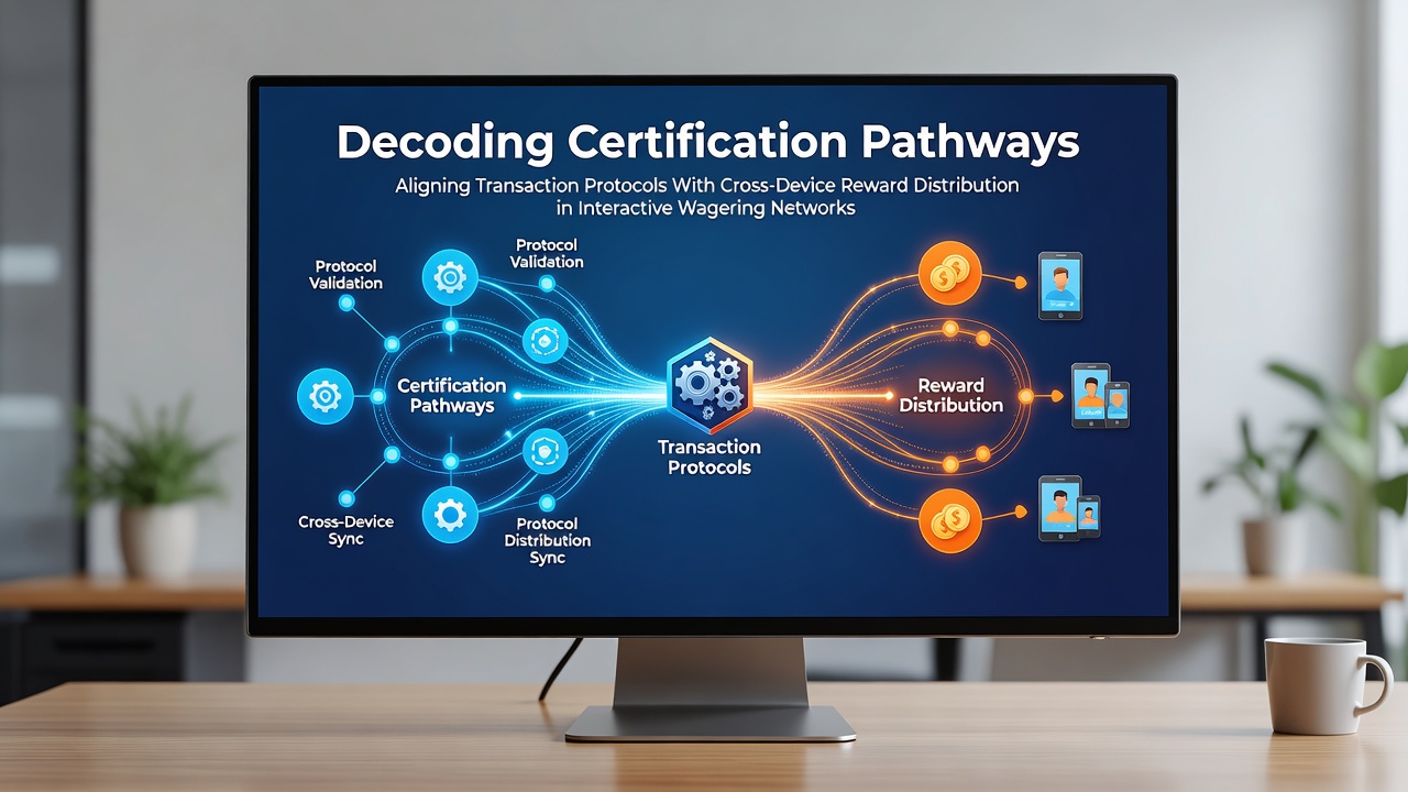 Certification pathways diagram showing transaction protocol alignment across devices in wagering networks