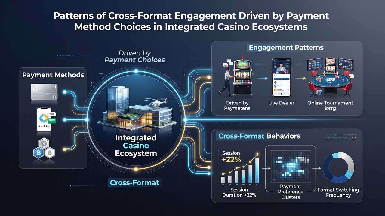 Data visualization of player engagement flows between slots, live tables, and mobile interfaces by payment type