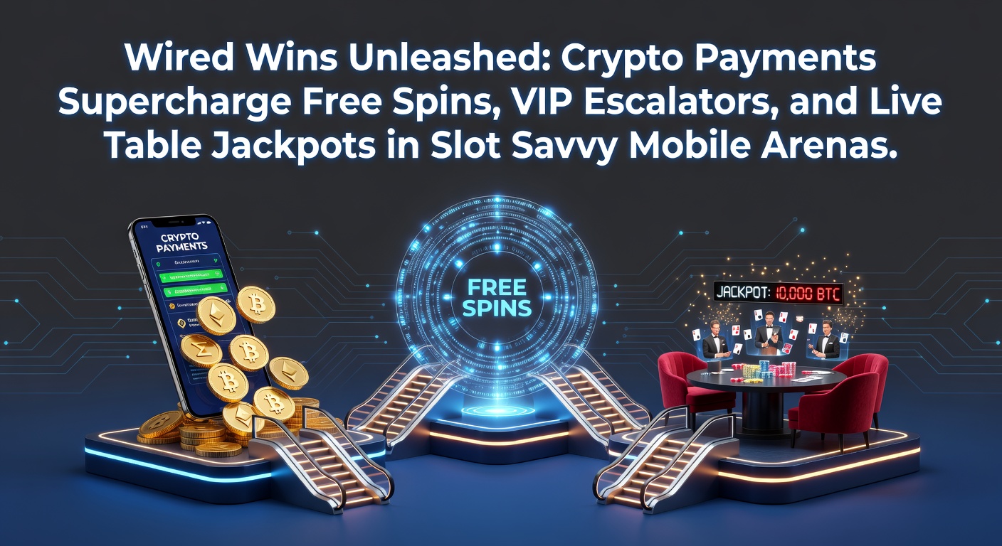 Vibrant mobile casino interface displaying crypto wallet integration with spinning slots and escalating VIP badges